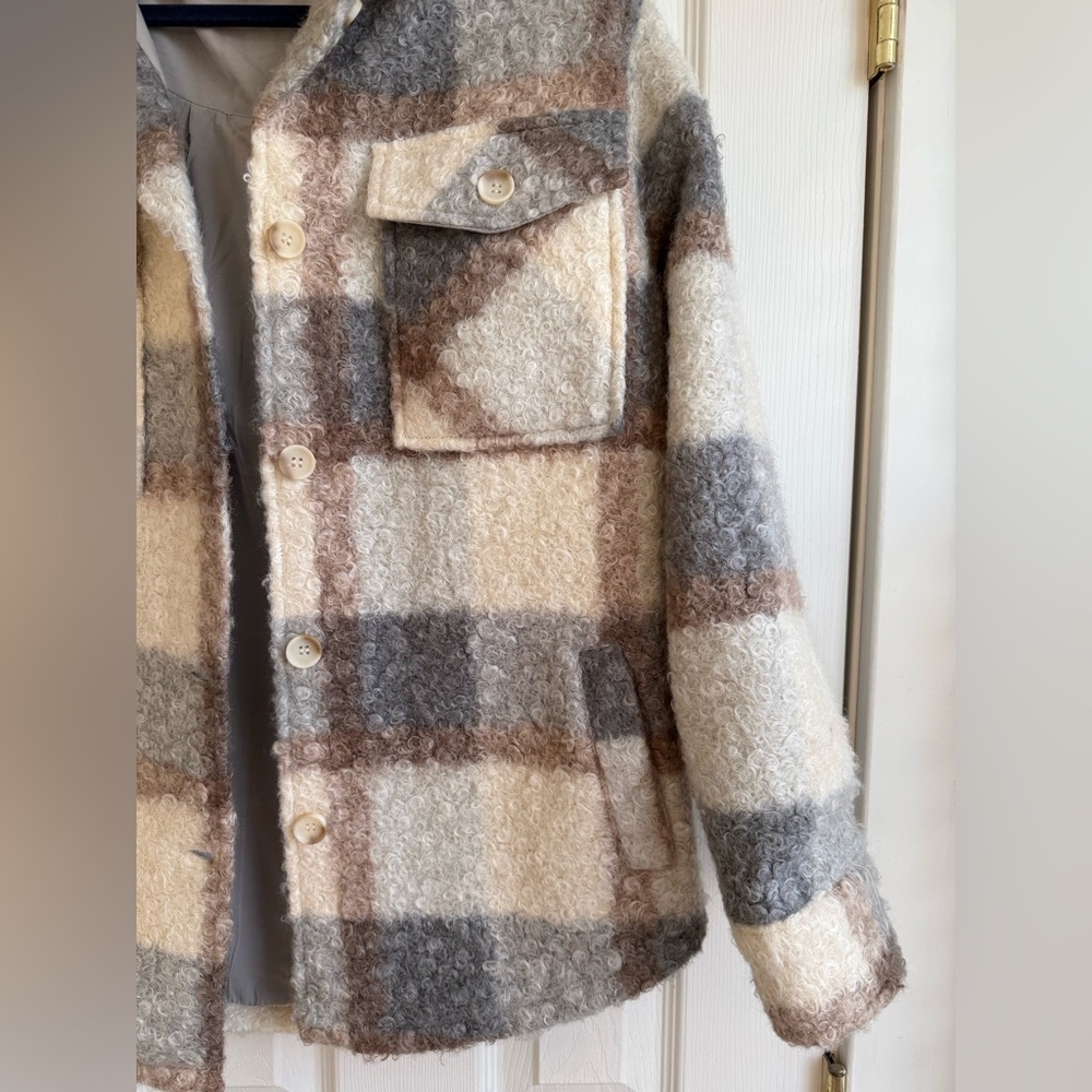 Plaid Button Up Jacket - Picture 2 of 4